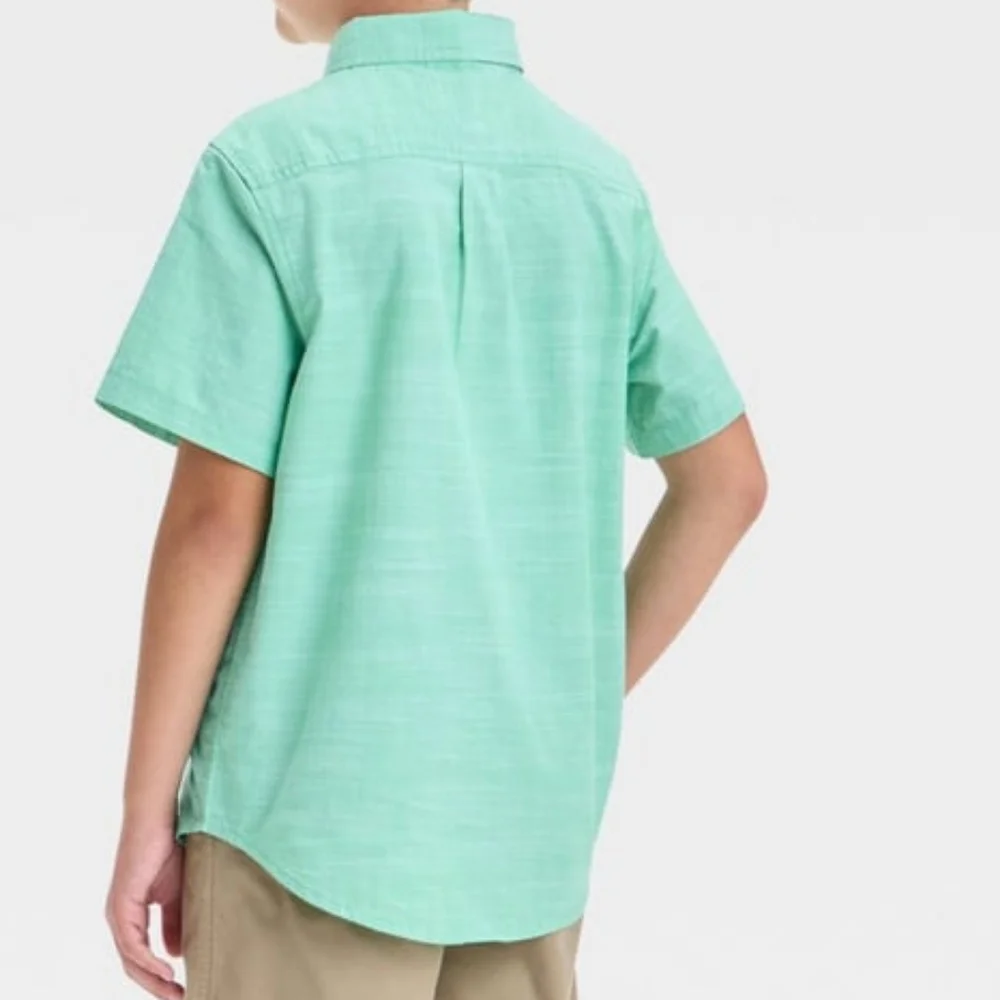 Cat & Jack Light Green Button-Down Shirt